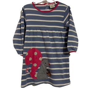 Frugi Girls Dress Size 2-3 Years 100% Organic Cotton Long Sleeve Striped Classic